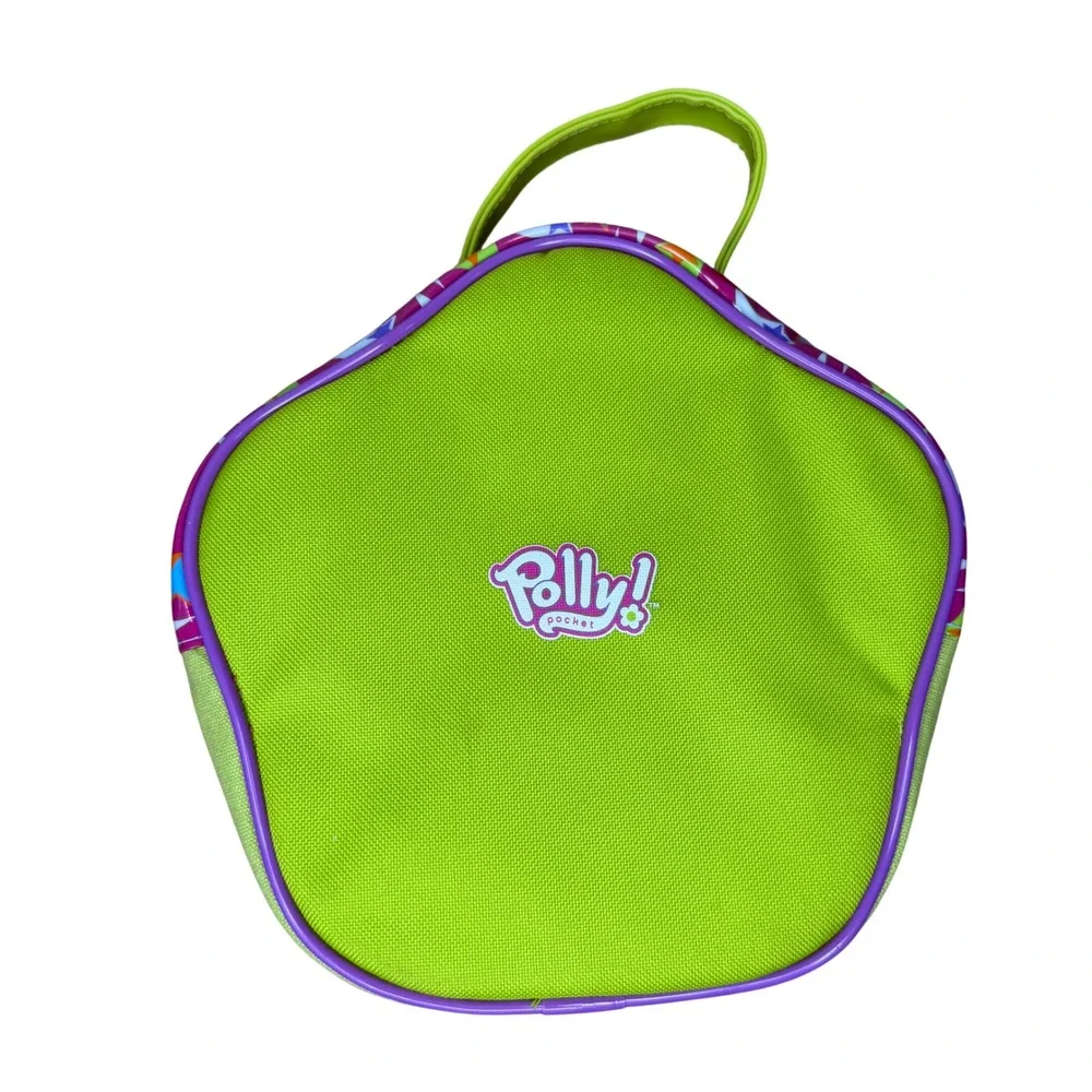 Vintage Polly Pocket Carrying Case Storage Bag Lime Green Purple Y2K 2003